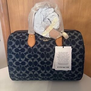 Coach denim large rowan bag